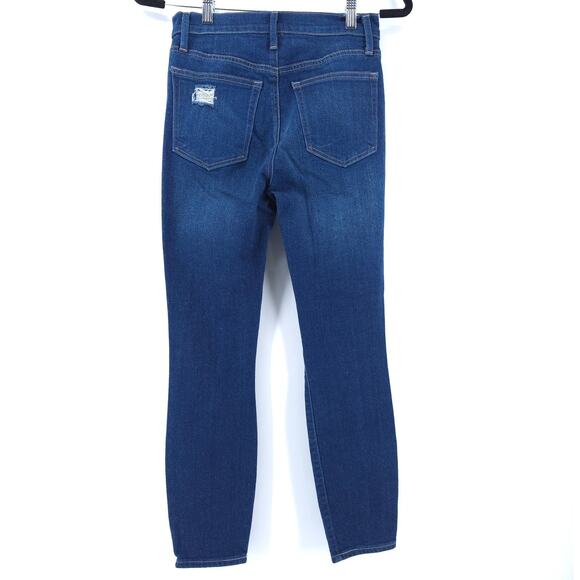 Gap 1969 Destroyed Dark Rinse High Rise True Skinny Ankle Jean Super Stretch 26 - Picture 9 of 11